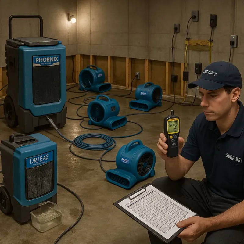 Structural Drying and Dehumidification process in Tigerville, SC